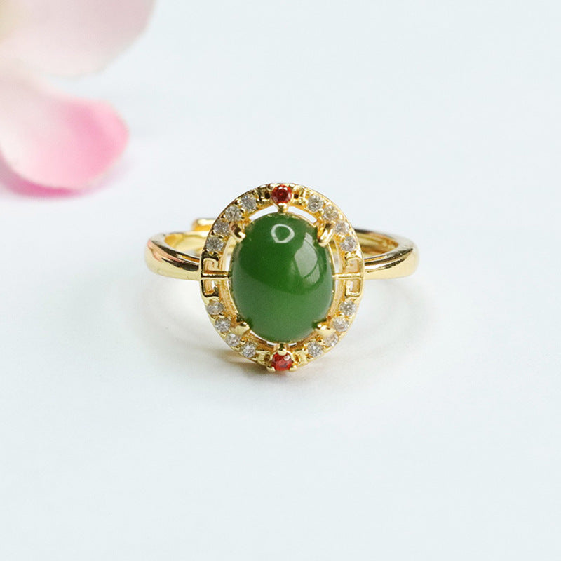 Fortune's Favor Sterling Silver Jade Ring