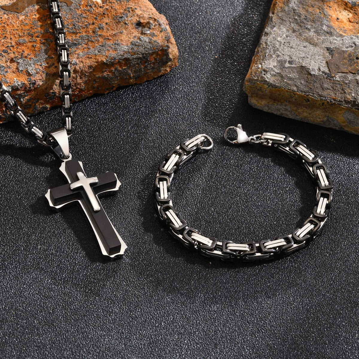 Layered Cross Jewelry — Necklaces & Bracelets
