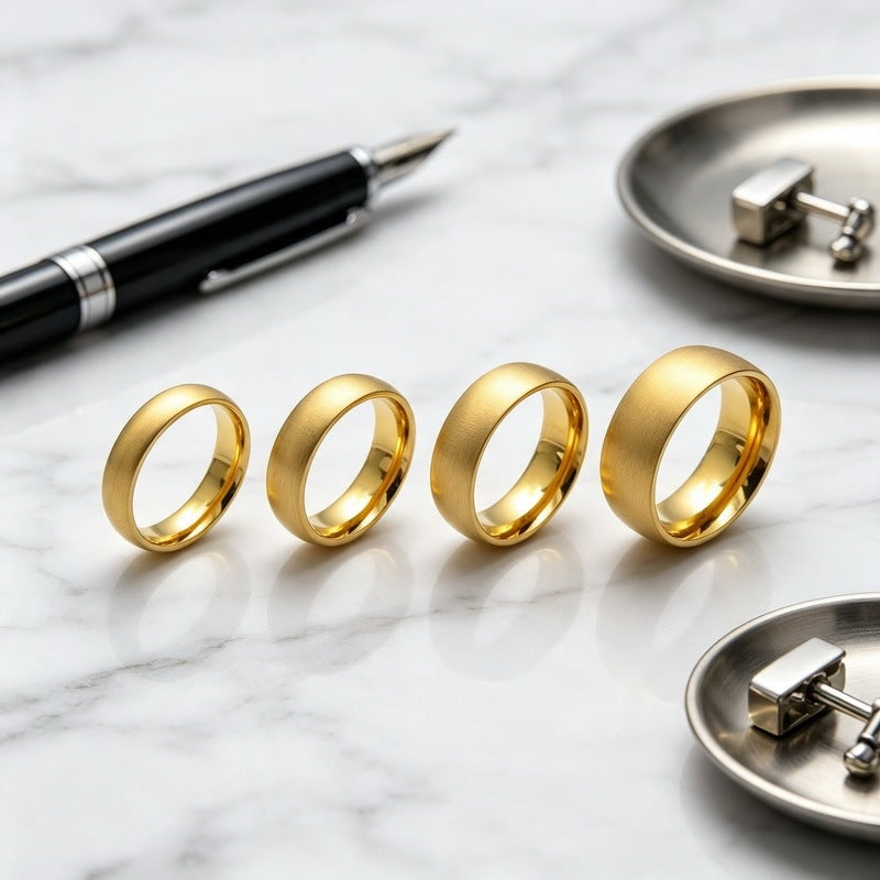 Inner Ring Polished Outer Arc Brushed Ring Multi-Specification Plain Ring Loach Back Ring