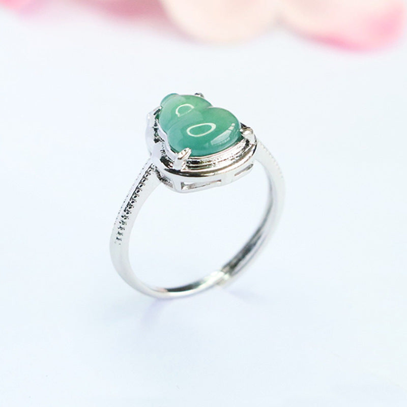 Blue Water Jadeite Gourd 10*8 mm Ring