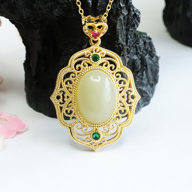 Jade Fortune's Favor Sterling Silver Pendant