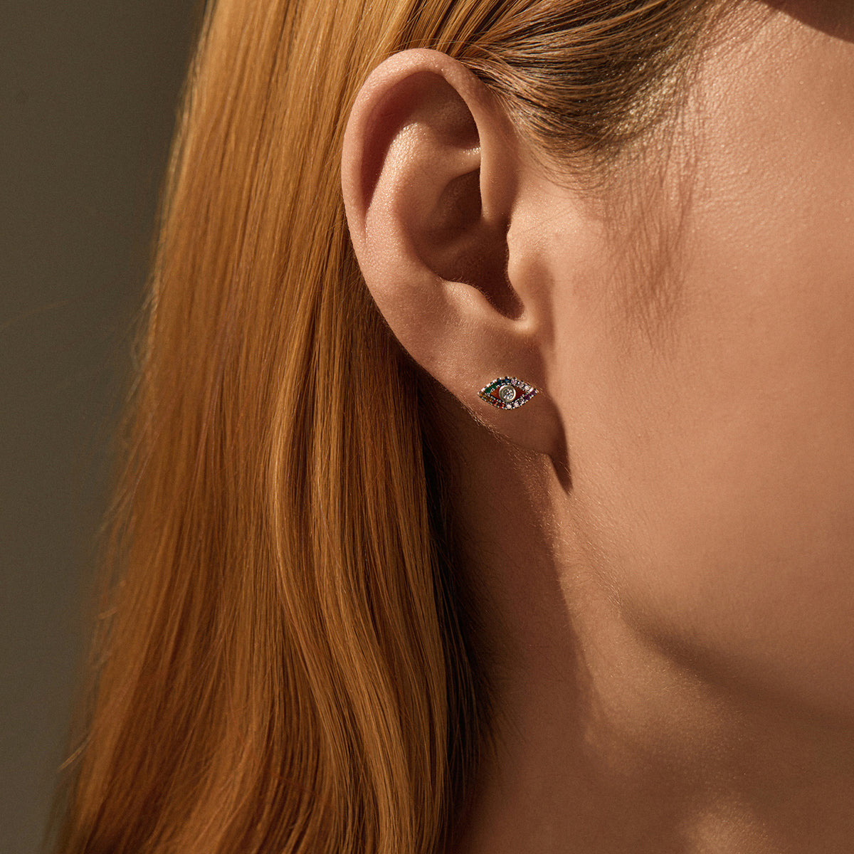 925 Sterling Silver Multicolor Stud Earrings