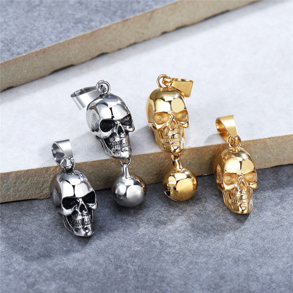 Planderful Skull Pendant Necklace For Men And Unisex Retro Punk Rock Durable Titanium Steel Protection Statement
