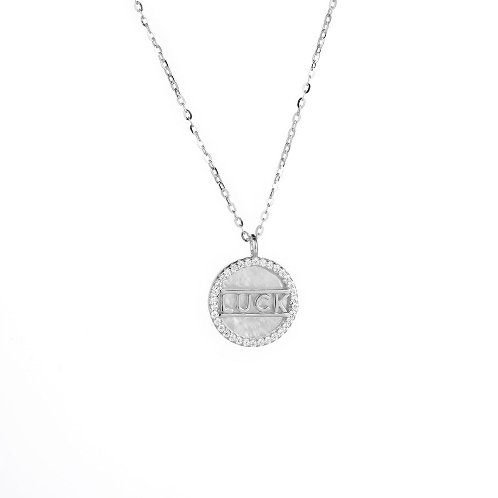 S925 Sterling Silver Necklace Women's Lucky Pendant Chain