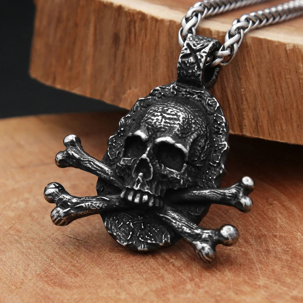 Gothic Skull Stainless Steel Men's Pendant Necklace