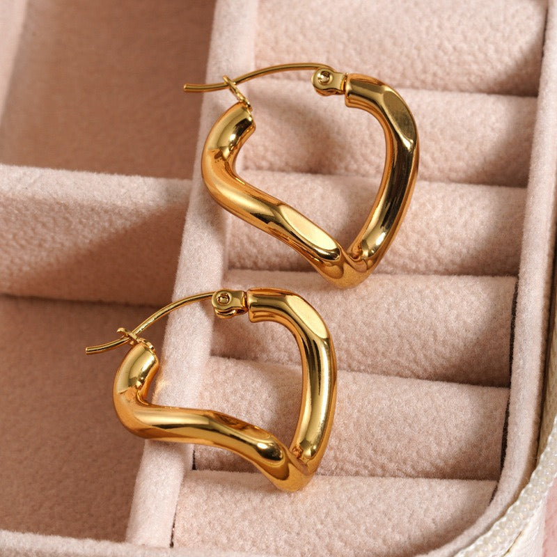 Planderful Everyday Genie Irregular Geometric Titanium Steel Statement Earrings for Fashion Forward Women