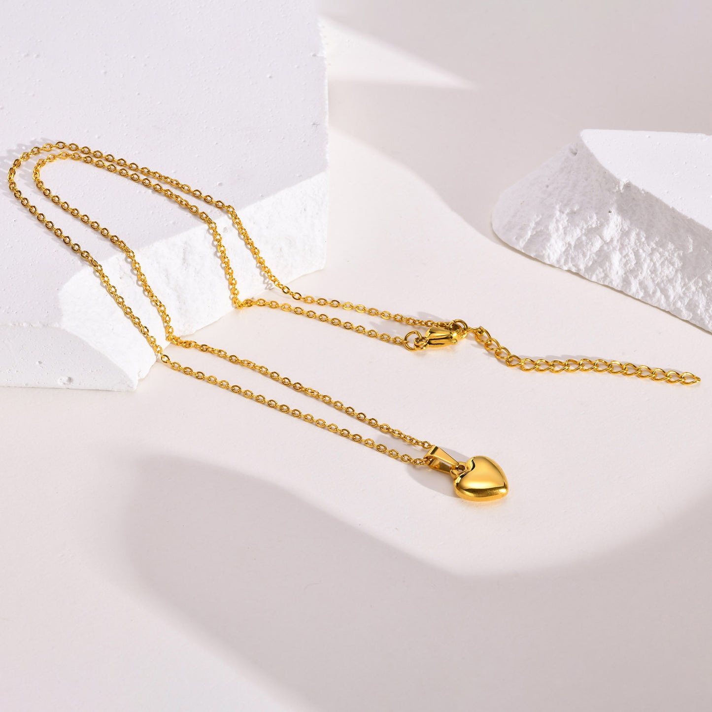 Love Necklace Stainless Steel Heart Necklace Gold Women