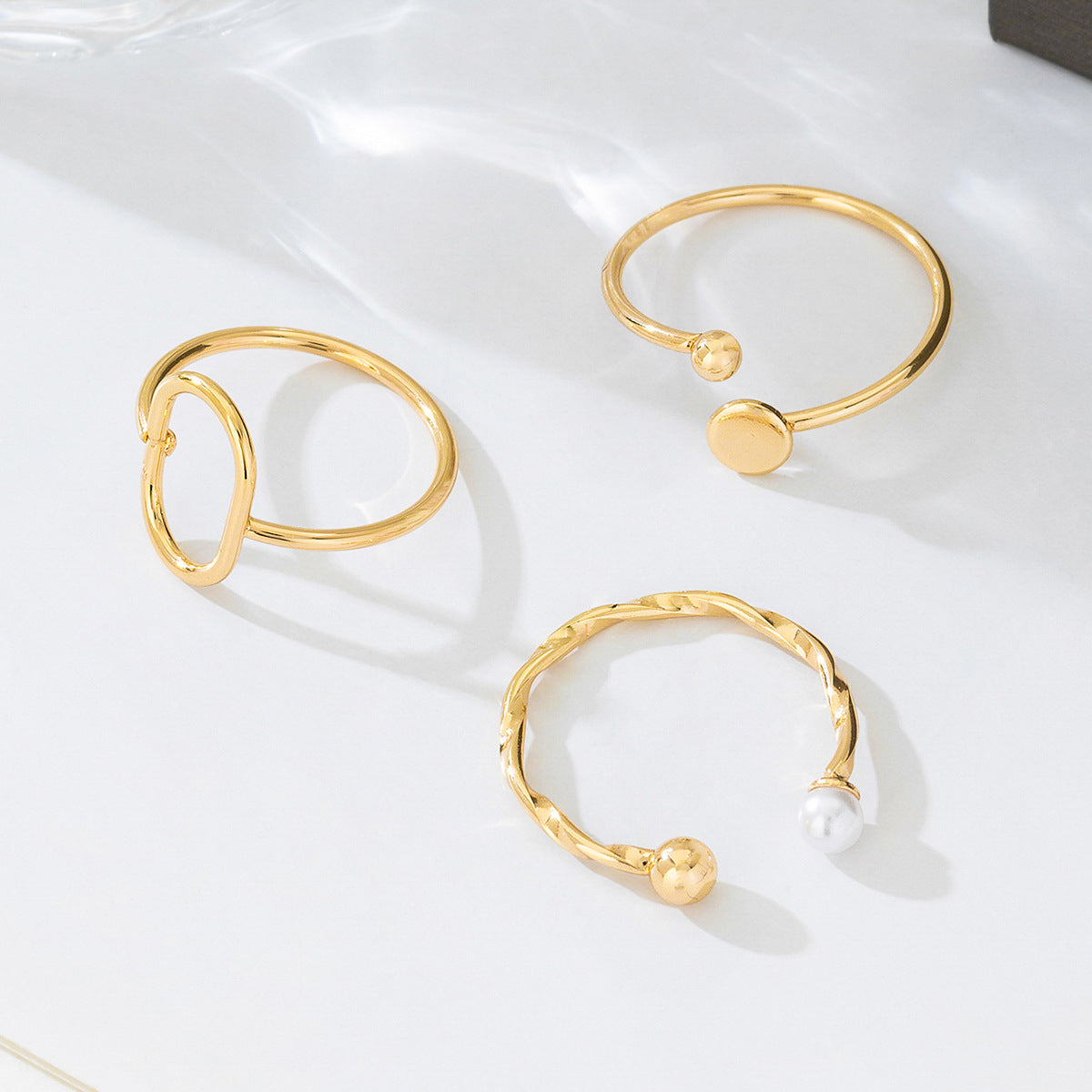 Minimalist Metal Line Twist Ring Set for Women by Planderful