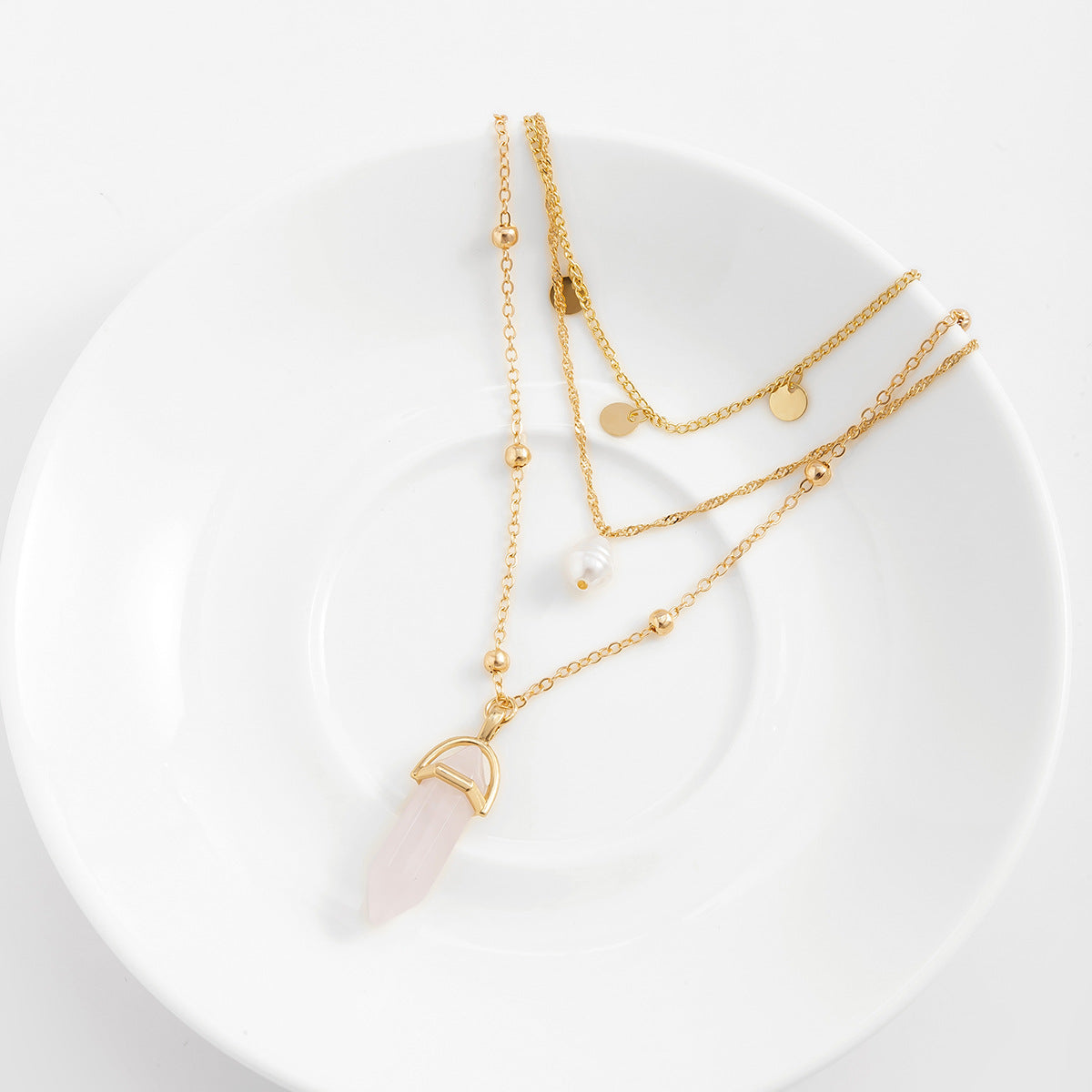 Planderful Vienna Verve Stunning Imitation Pearl Necklace Multi Layer Tassel Crystal Statement Jewelry For Modern Women