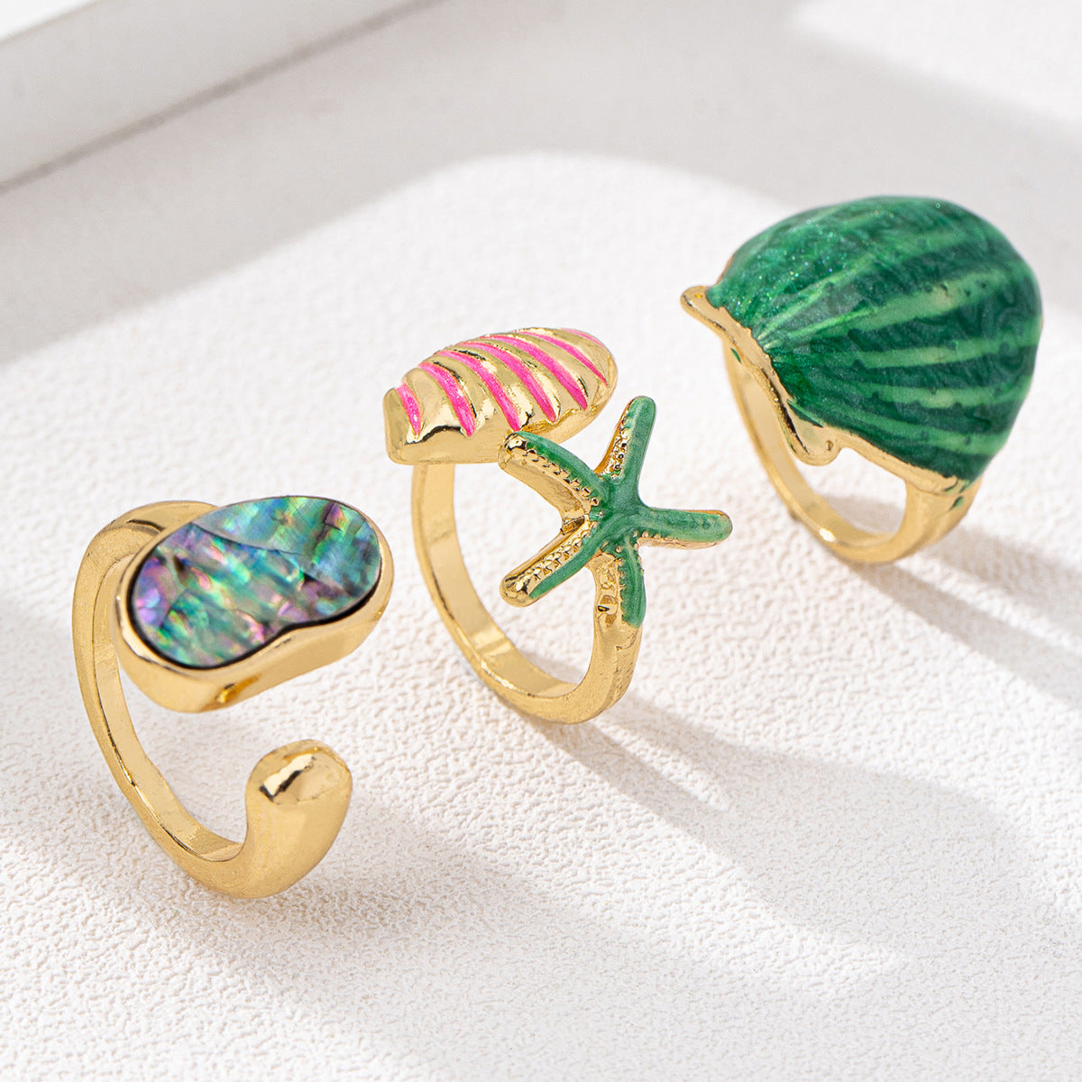 Ocean Series Starfish Ring Set for Women by Planderful