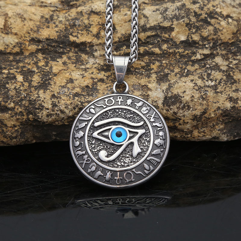 Titanium Steel Eye of Horus Necklace for Men Fashion