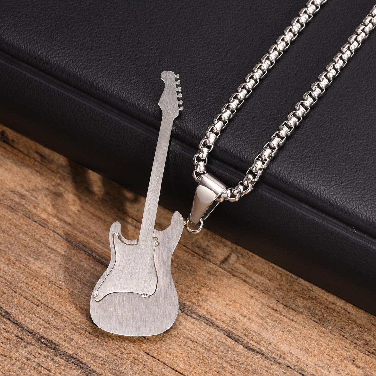 European And American Titanium Steel Jewelry Guitar Pendant