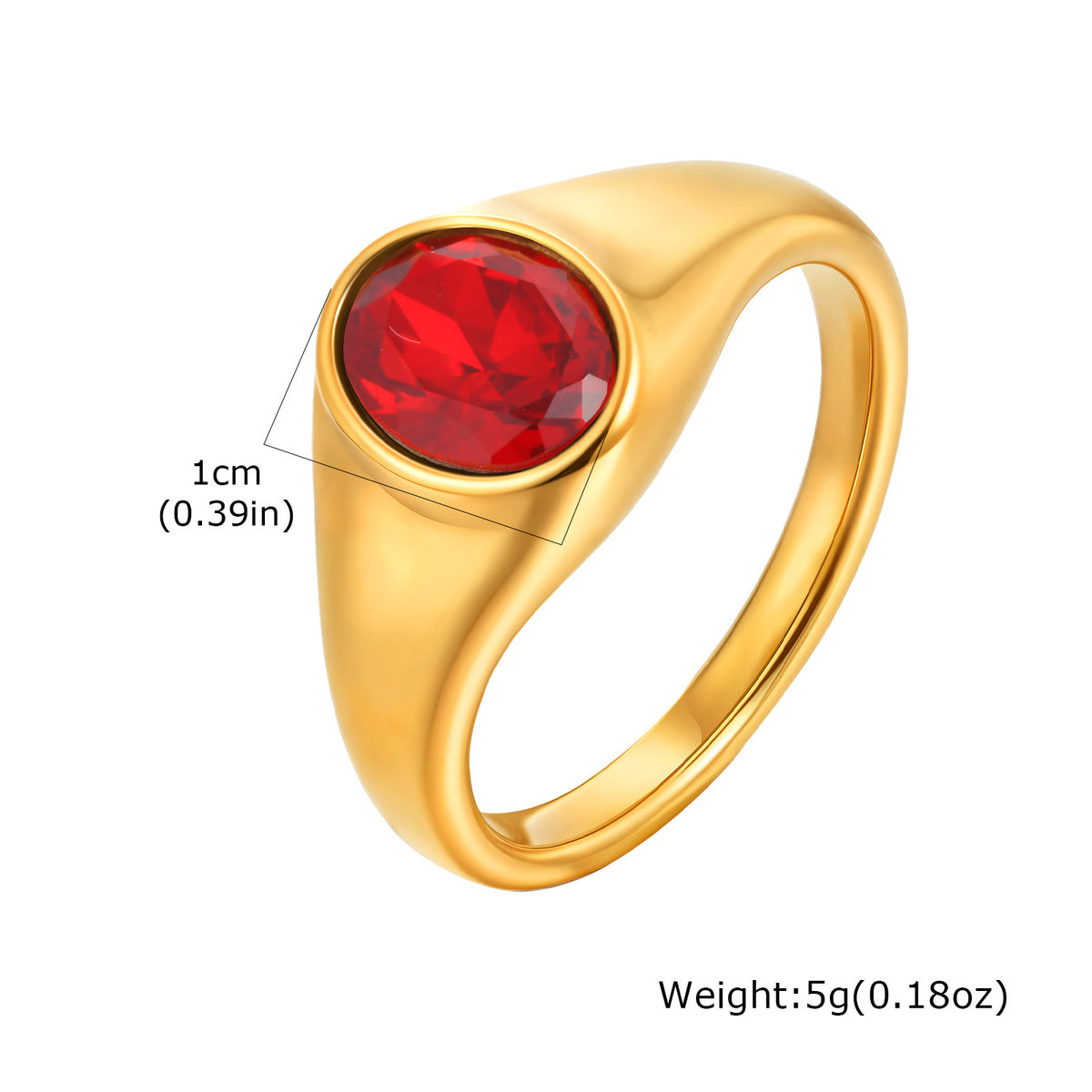 Stainless Steel Gold-Plated Oval Zircon Ring – Classic Daily Women's Titanium Steel