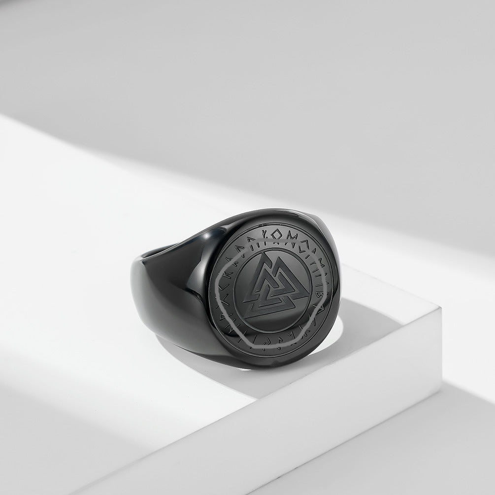 Planderful Mens Durable Steel Triangle Ring Eternal Celtic Design Everyday Genie Collection Hip Hop Style Size 7 12