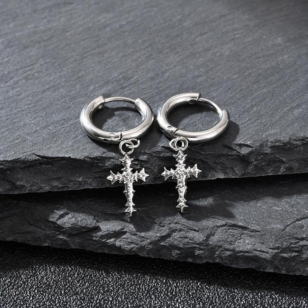 Stainless Steel Cross Earrings