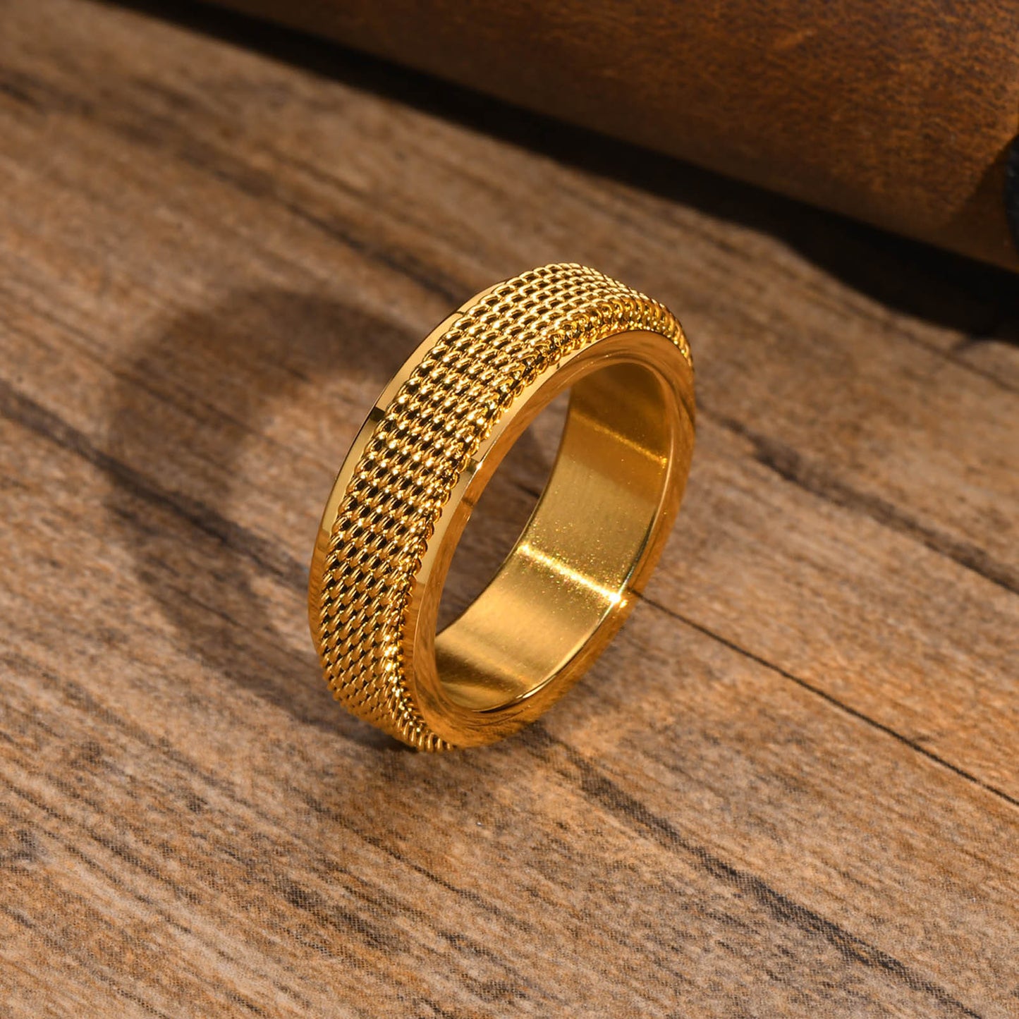 Men's Titanium Steel Ring Stainless Steel Mesh Rotary Ring