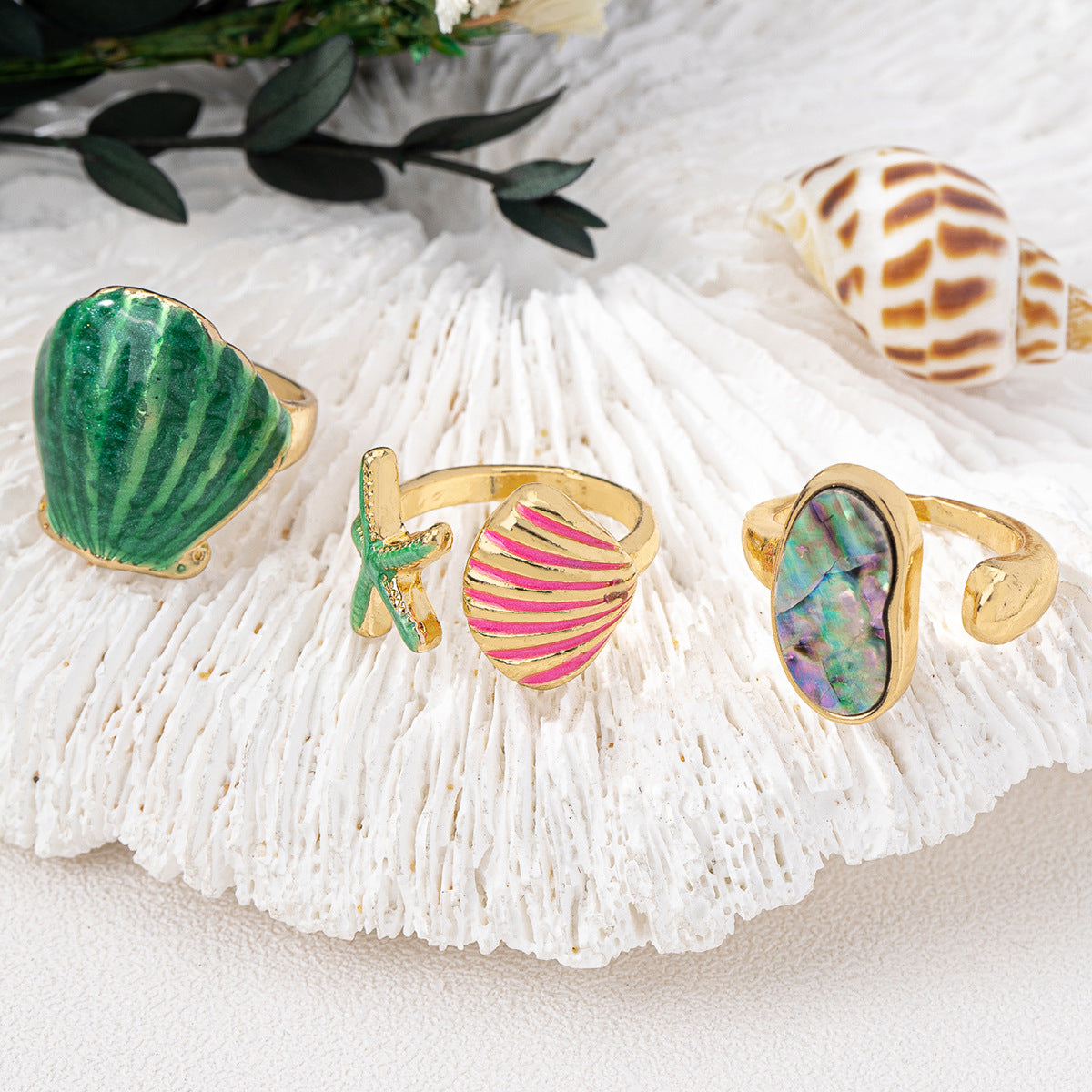 Ocean Series Starfish Ring Set for Women by Planderful