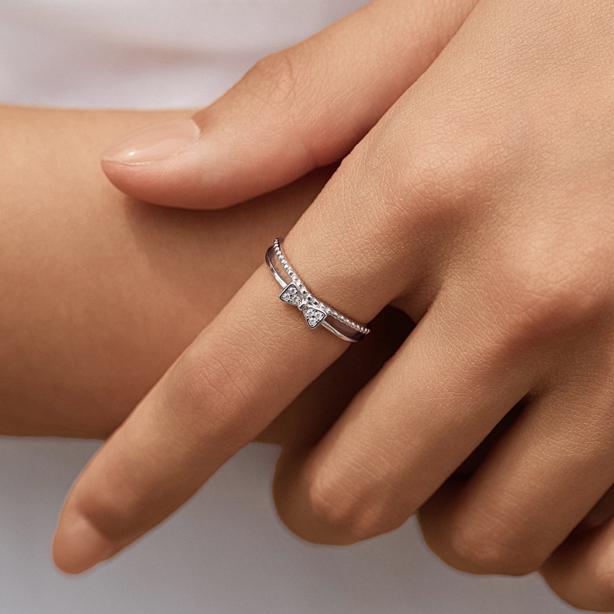 925 Sterling Silver Bow Ring