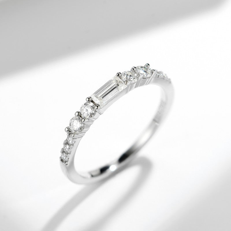 Planderful Moissanite Ring For Women S925 Silver Main Stone