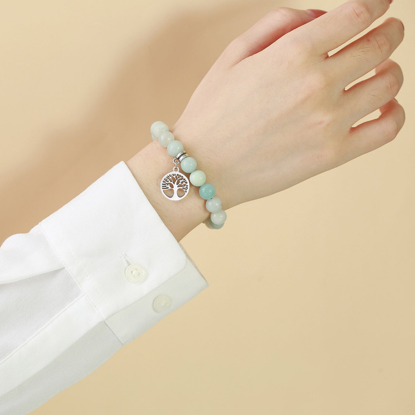 European And American Fashion Jewelry Wholesale Stainless Steel Pendant 20 Beads Beaded Bracelet Women's