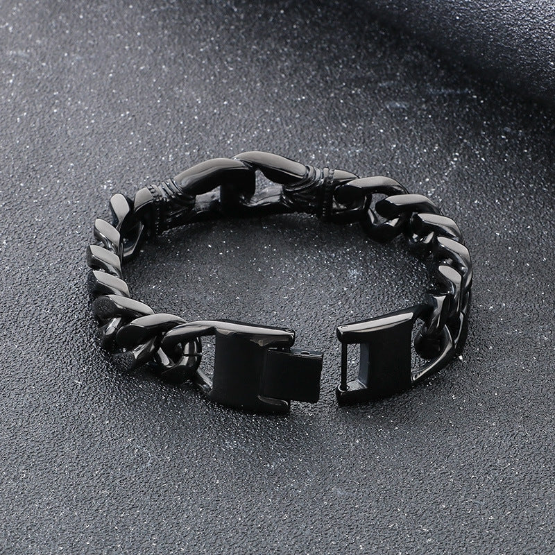 Planderful Titanium Steel Men Engraved Bracelet Domineering