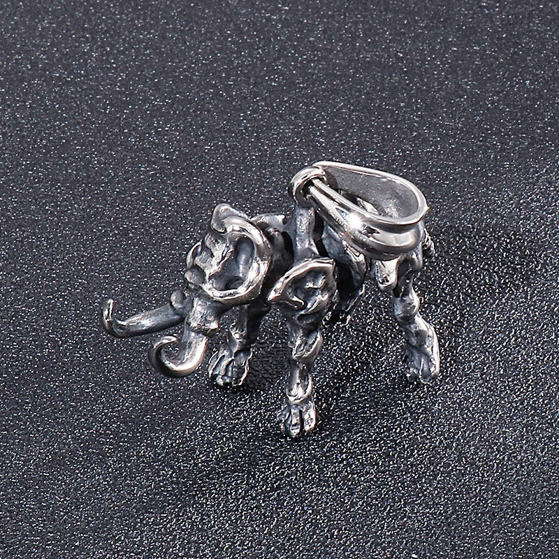 Majestic Elephant Skull Men's Titanium Steel Pendant
