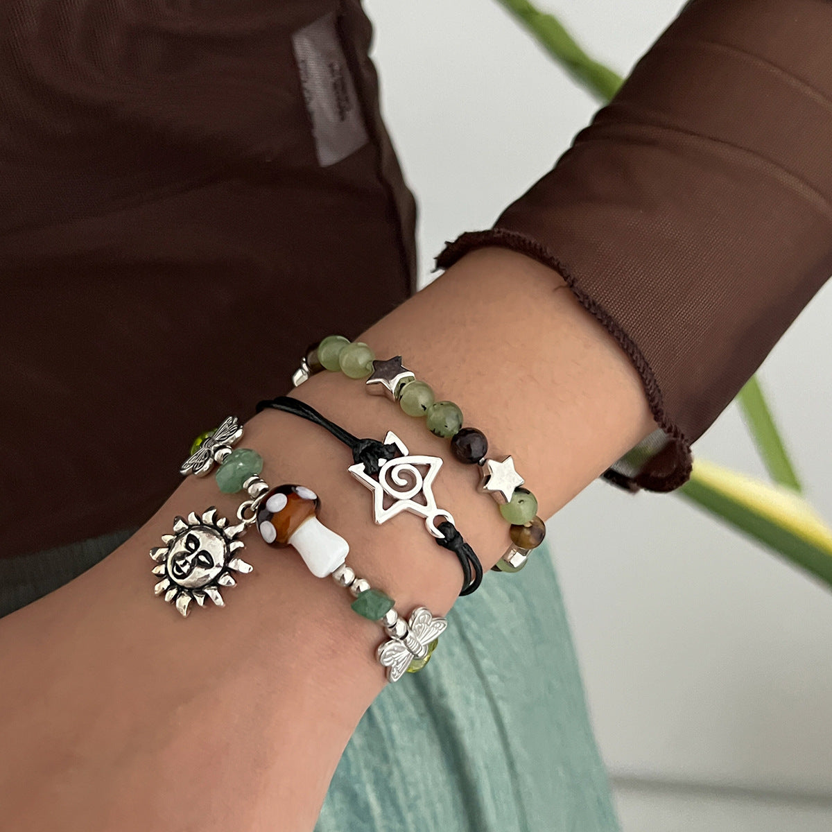 Planderful Vienna Verve Ethnic Wind Star Bracelet For Women Retro Gravel Statement Jewelry