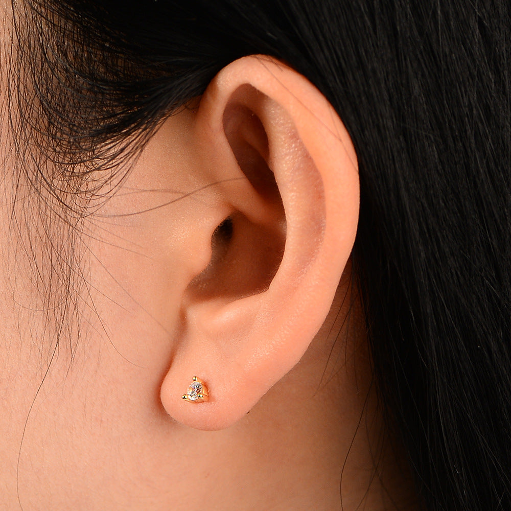 Planderful Sterling Silver Zircon Earrings For Women Everyday Wear Elegant Light Luxury Jewelry