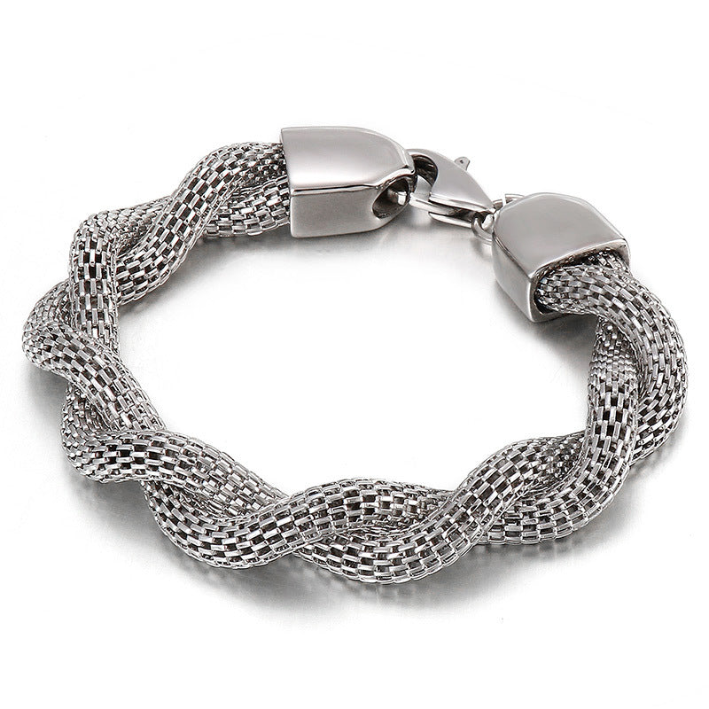 Elegant Men's Snake Bone Chain Bracelet - Japanese and Korean Inspired Stainless Steel Jewelry
