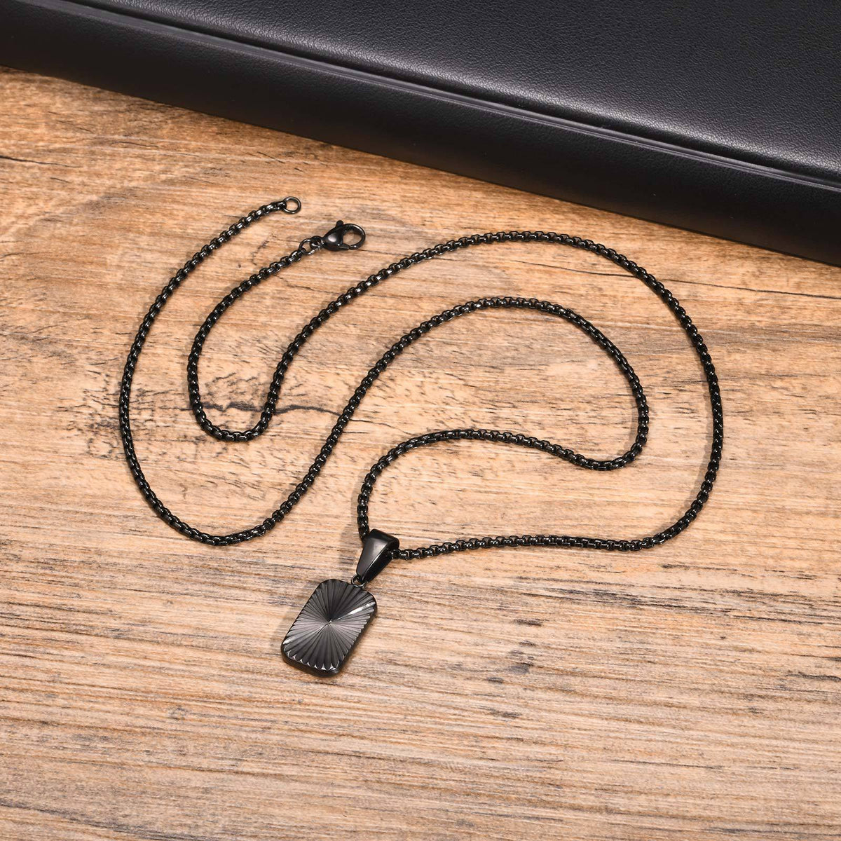 Flower Geometric Stainless Steel Necklace for Men