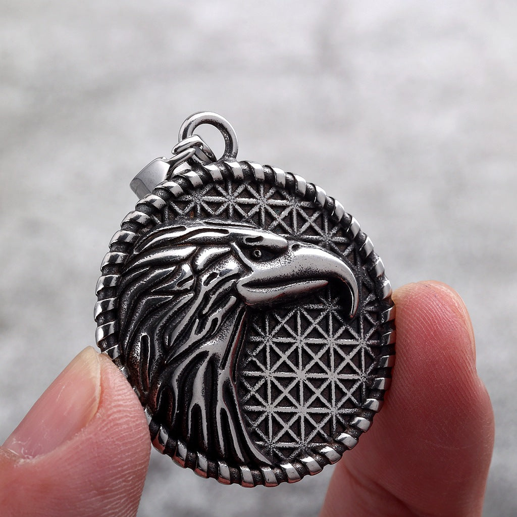 Vintage Eagle Stainless Steel Men's Pendant Necklace