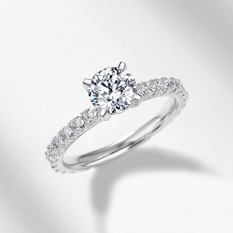 Planderful Classic Moissanite Sterling Silver Ring – 6.5 × 6.5 mm, 1 ct – Style 10