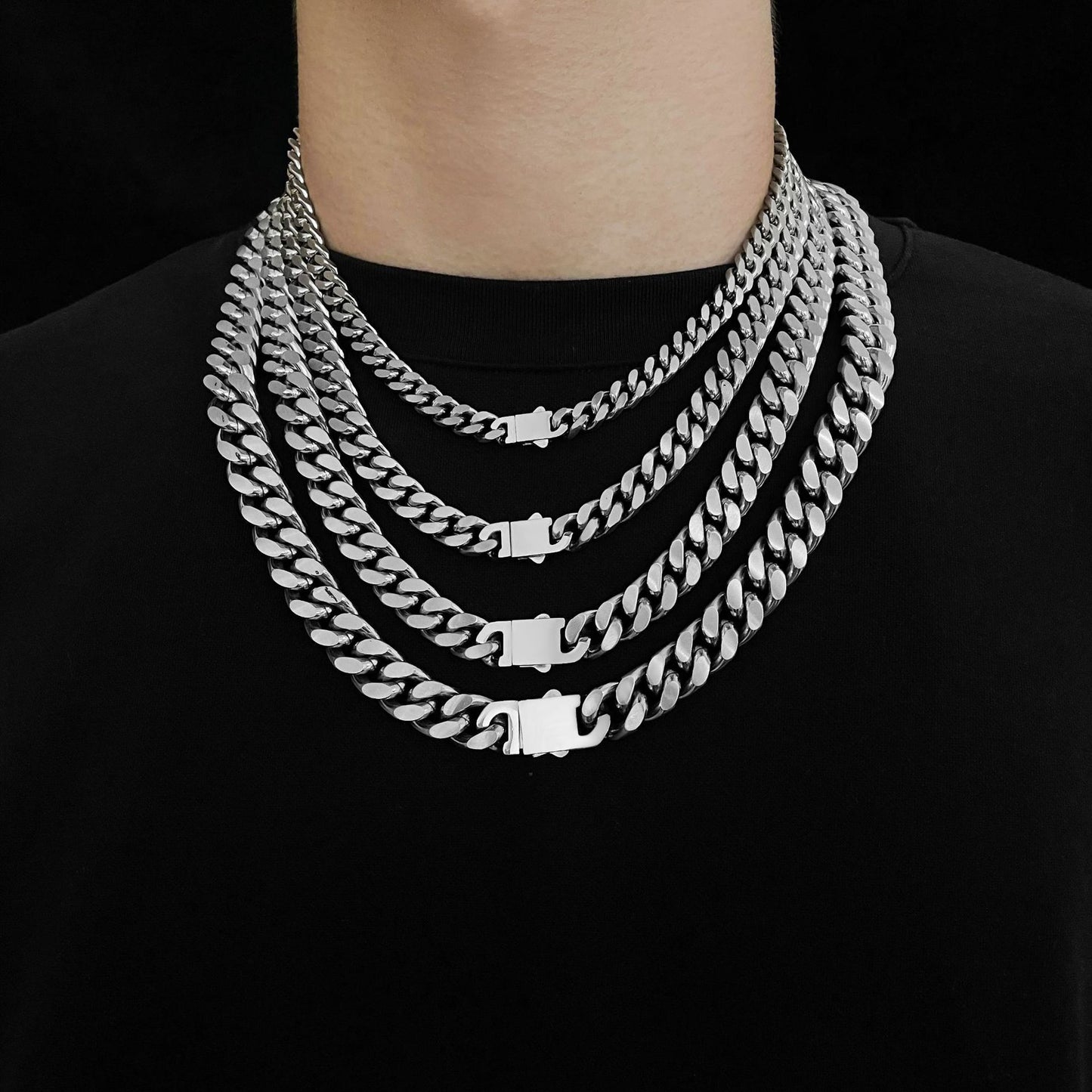 Planderful Jewelry Stainless Steel Cuban Link Necklace For Men Premium Hip Hop Style Accessory