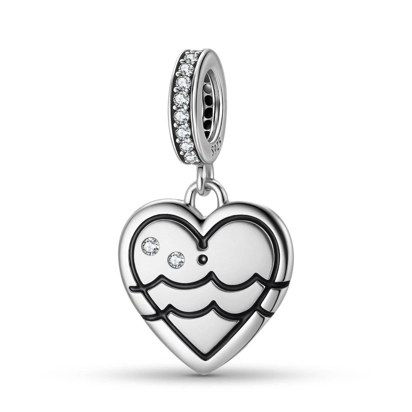 Planderful Jewelry Sterling Silver Heart Shape Zodiac Pendant With Zircon Necklace