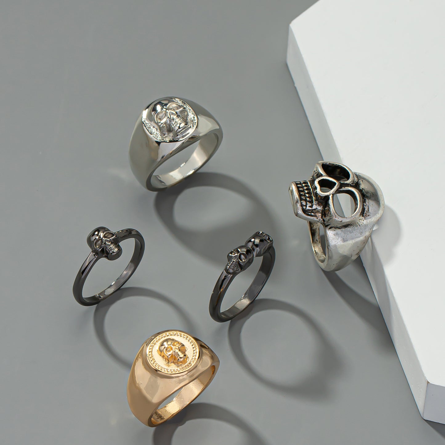 Skull Men's Ring Set: Europe & Cross-Border Fashion Statement