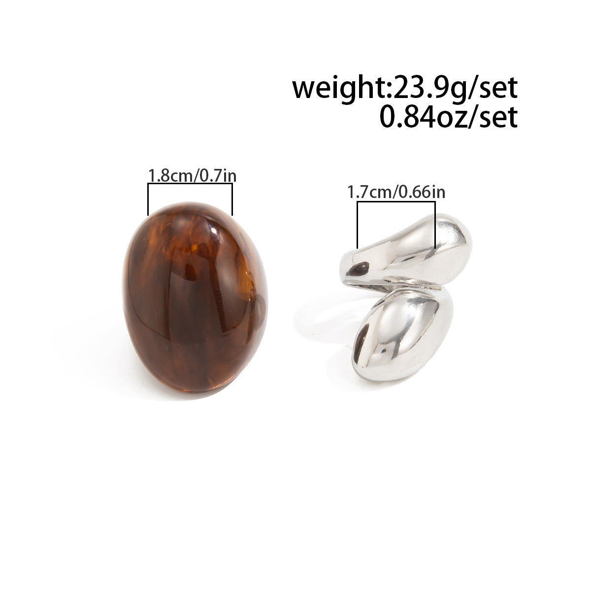 Planderful Vienna Verve Stackable Resin Ring For Women With Bold Arc Wide Face Design