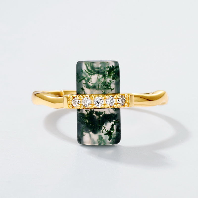 Planderful Everyday Genie Ring – Elegant Green Moss Sterling Silver Design