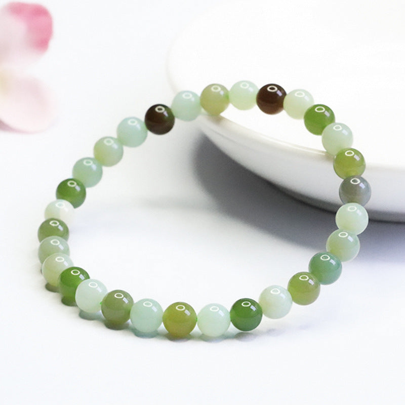 Multigem Hetian Jade Beaded Bracelet