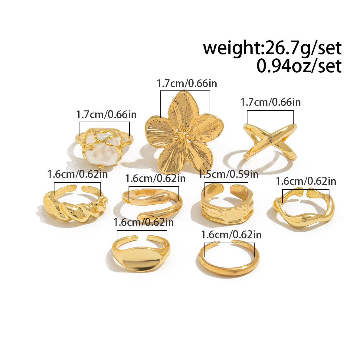 Planderful Pearl Flower Ring Adjustable Opening For Women Elegant Statement Jewelry Vienna Verve