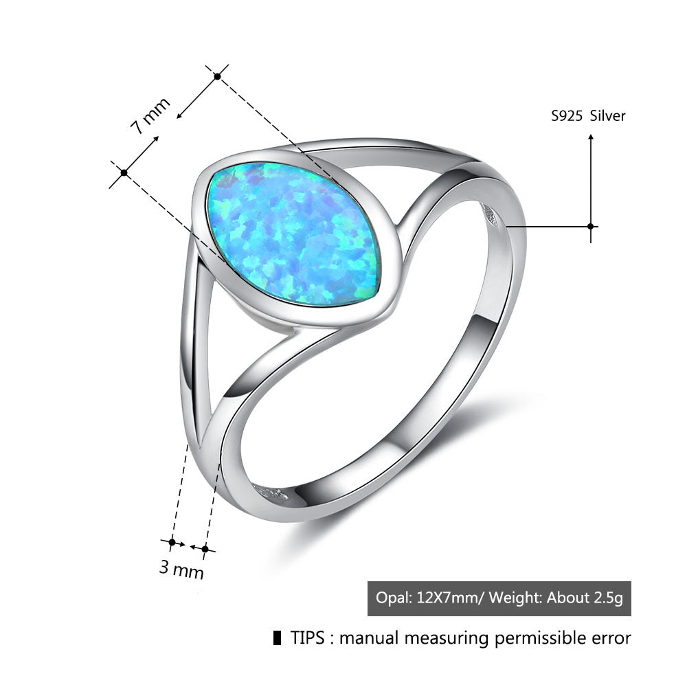 Planderful Jewelry Opal Ring Sterling Silver