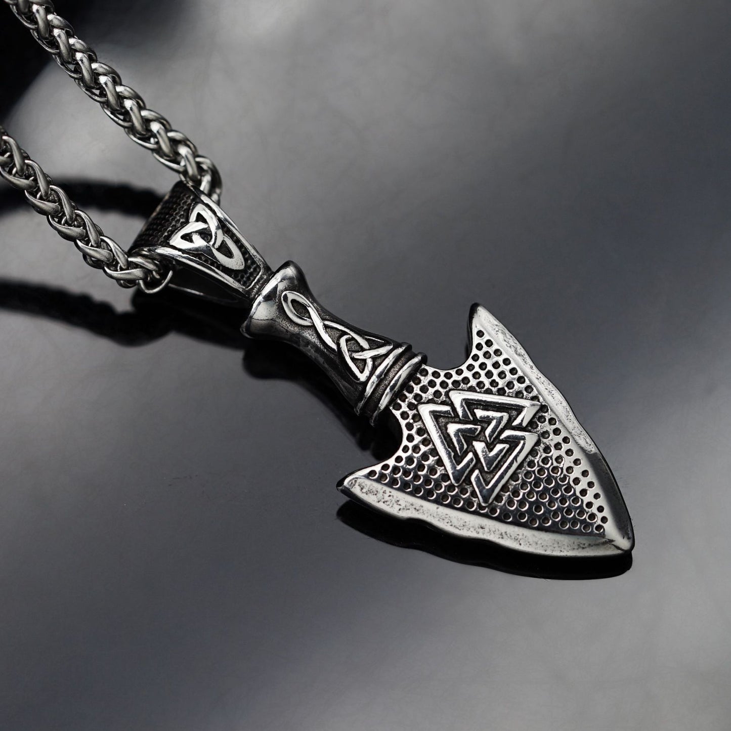 Steel Necklace – Vintage Viking Rune Pendant
