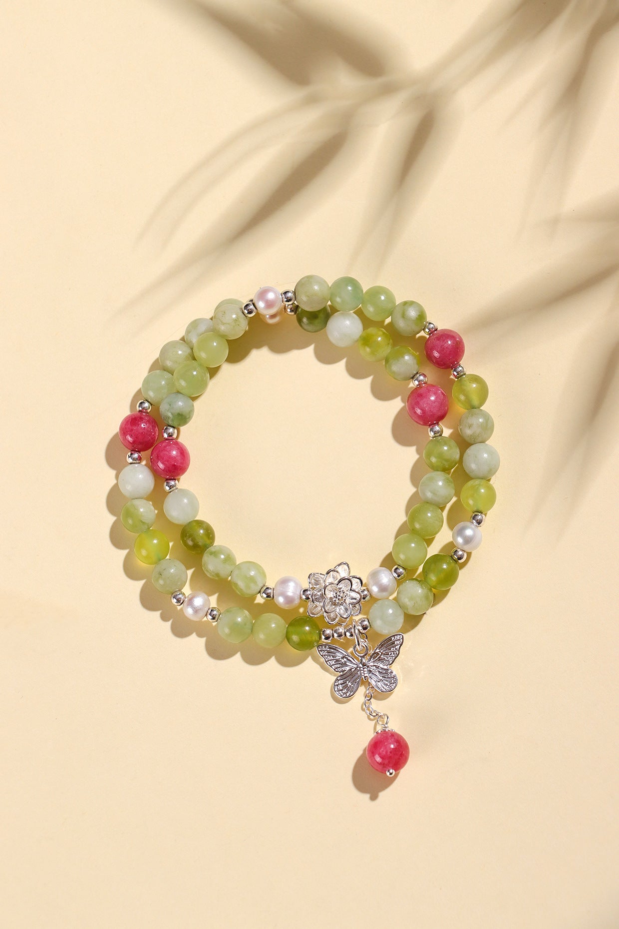 Planderful Fortune's Favor Bracelet – Freshwater Pearl and Rose Stone Elegance