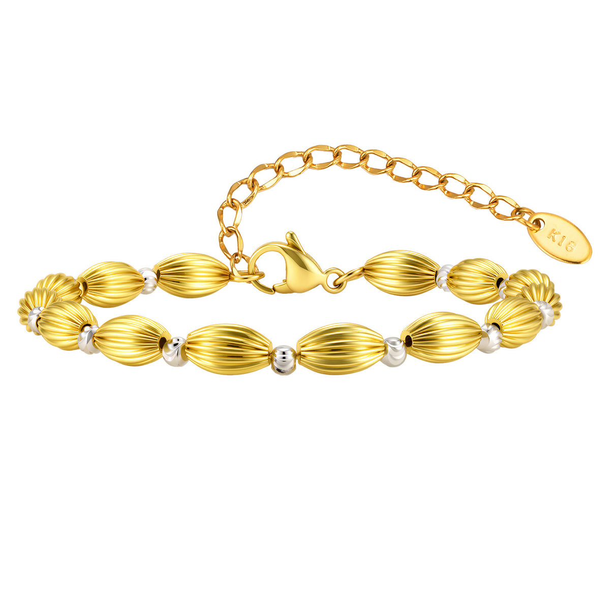 Korean Metal Splicing Beaded Stainless Steel Bracelet