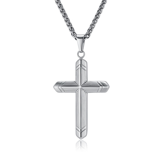 Cold Wind Simple Genderless Cross Necklace Fashionable Wear