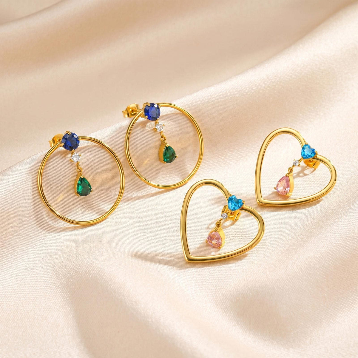 Stainless Steel Zircon Minimalist Earrings