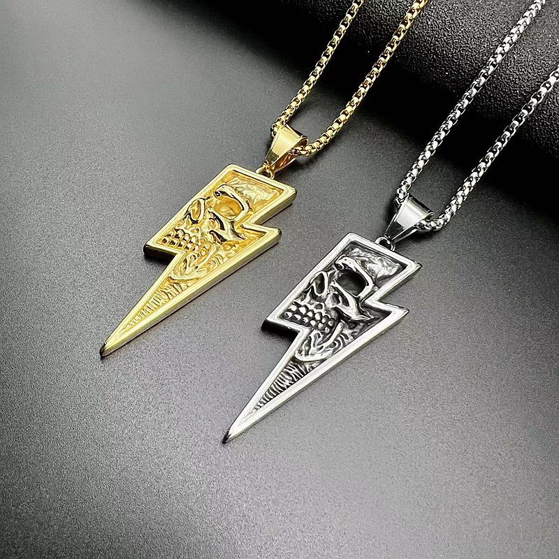 Steel Necklace - Vintage Skull Pendant for Men