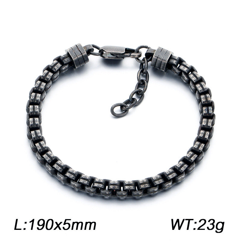 Stylish – Atmospheric Checkered Chain – Box Chain In Japan & South Korea Bracelet