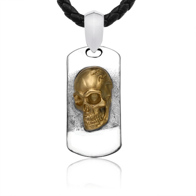 Ethnic Style – Titanium Steel Skull Pendant – Men's Stainless Steel Pendant . Necklace