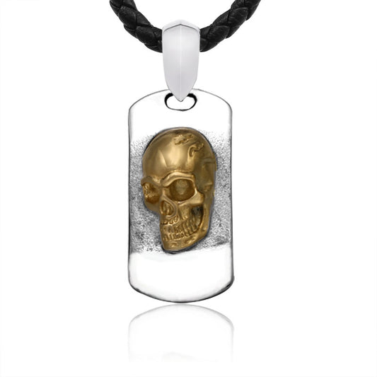 Ethnic Style – Titanium Steel Skull Pendant – Men's Stainless Steel Pendant . Necklace