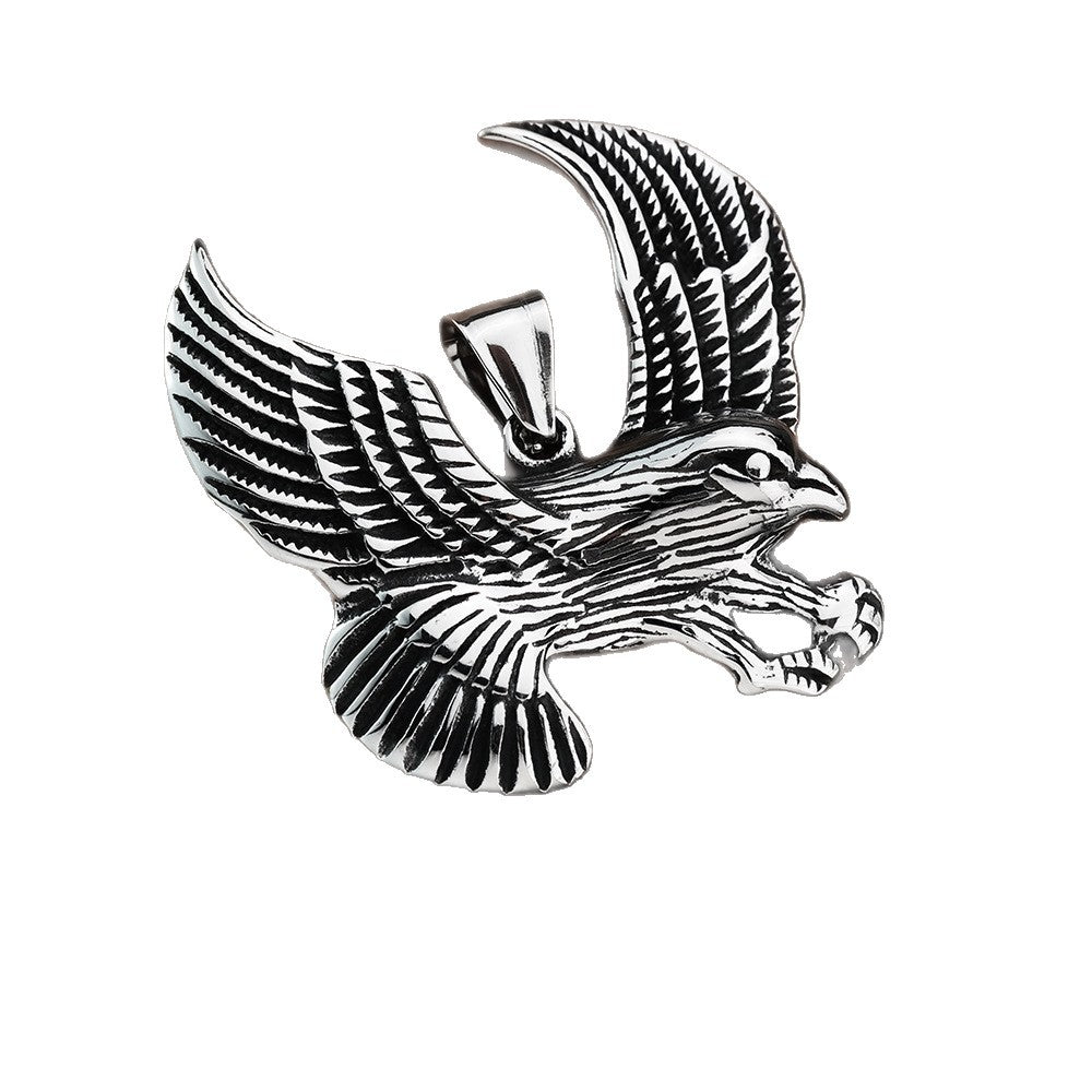 Vintage Eagle Wing Stainless Steel Pendant Necklace